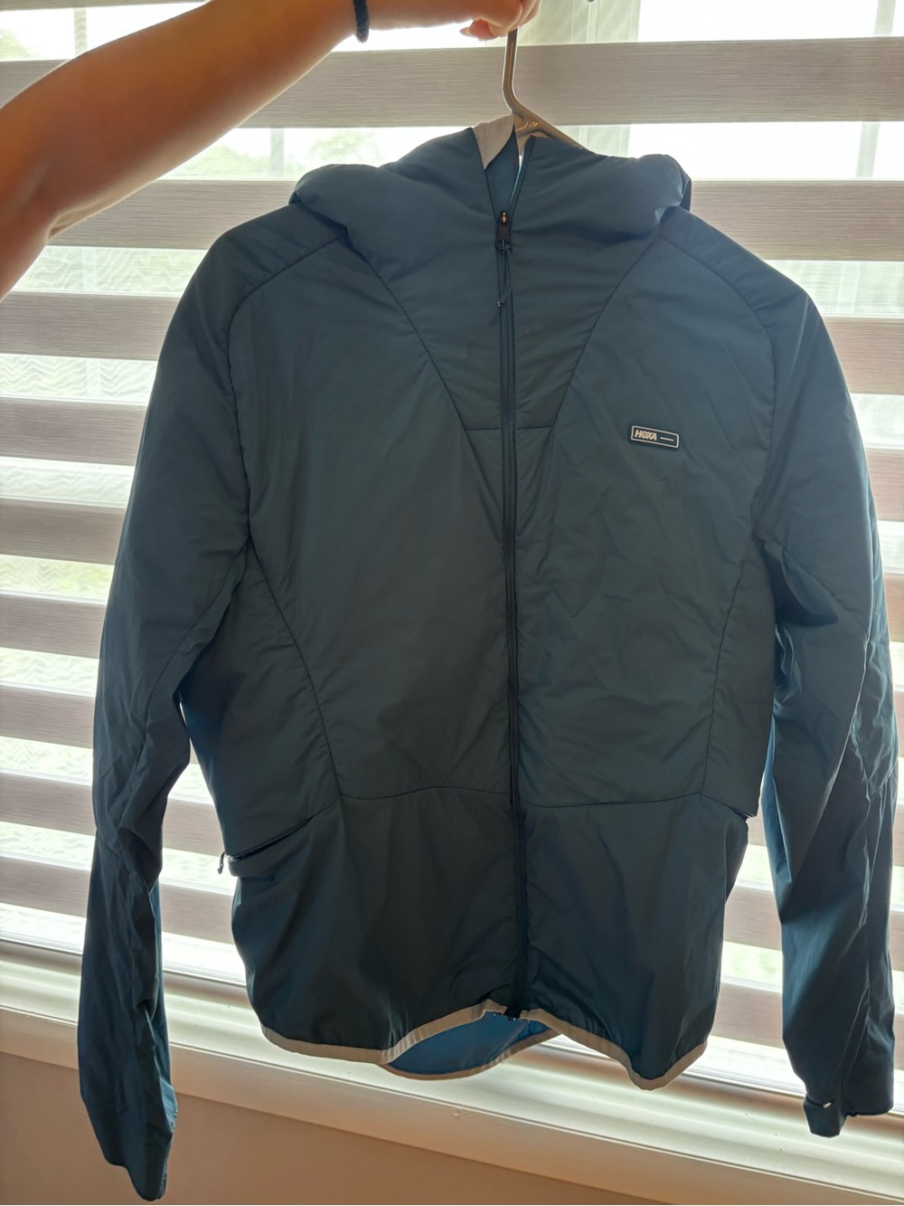 Hoka One One Men's Teal Hooded Puffer Jacket